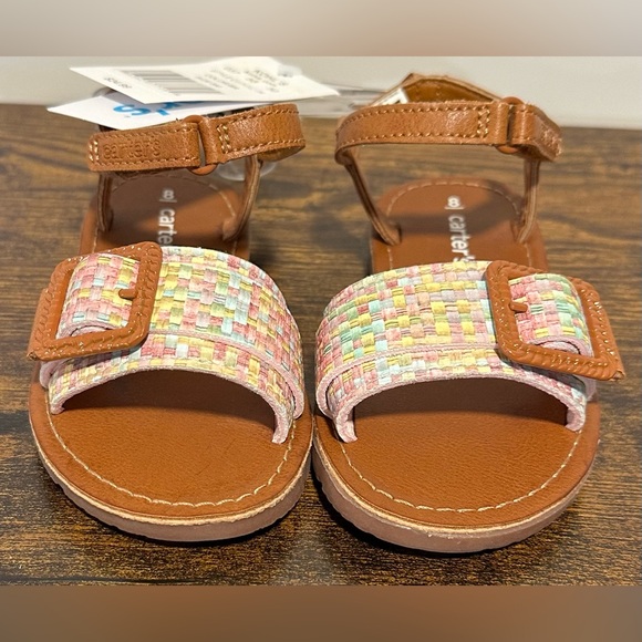 Carters Toddler Girls Isa Brown/Multi Velcro Strap Sandals NWT Various Sizes - Picture 8 of 8